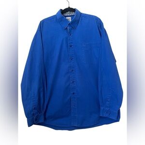 Cinch 100% Cotton Mens Cobalt Blue Button Down Size Large